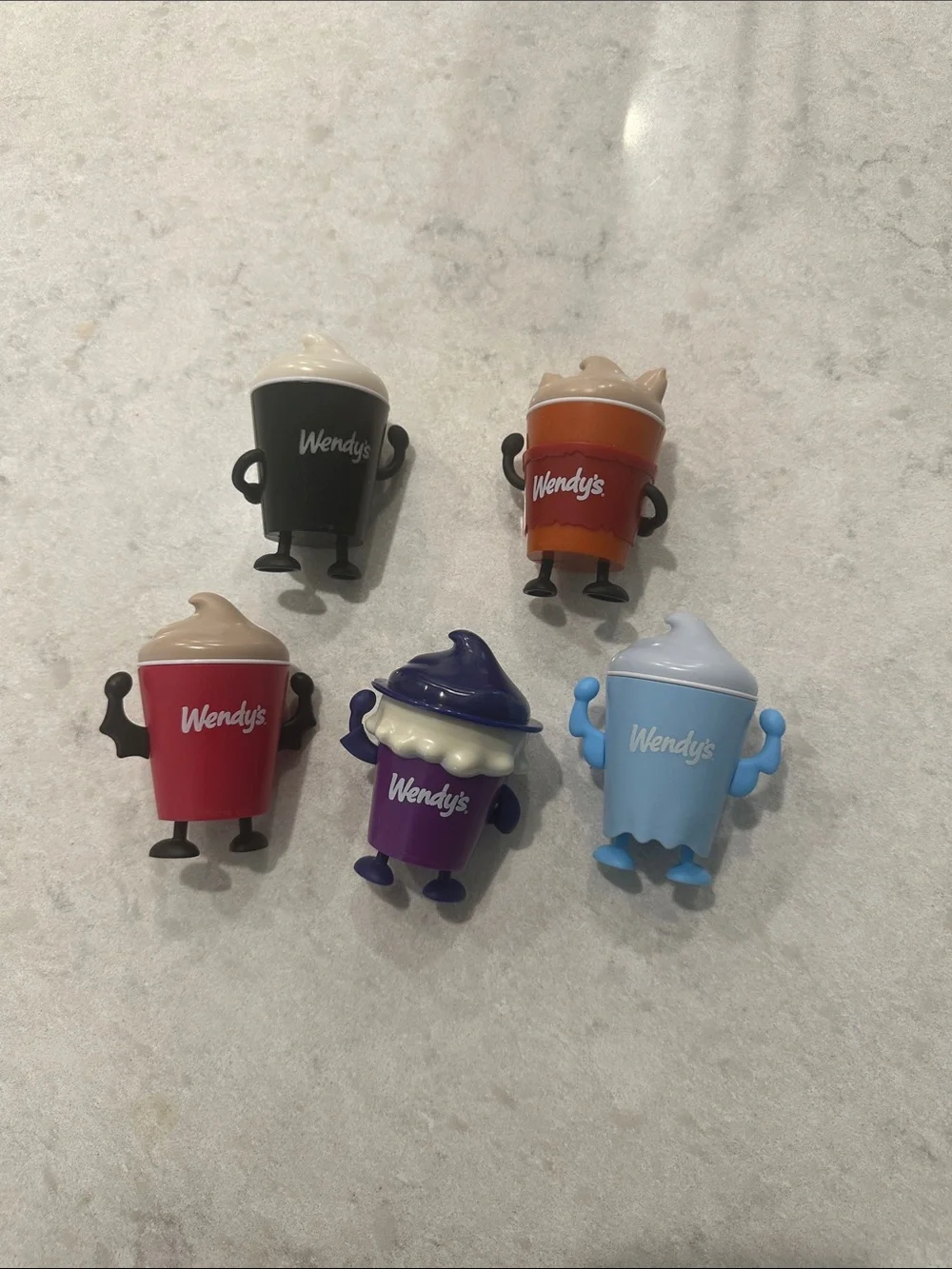 Cute Collectible Wendy’s  Frosty Drink Figures - Set of 5